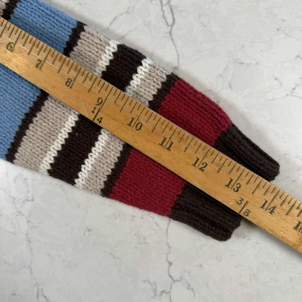 NWT Gymboree Red Blue Tan Stripe Chunky‎ Cotton Blend Sweater Boy's Size 4T